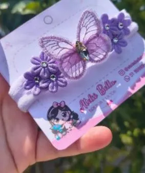 Faixa Bebê Borboleta Lilás