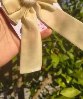 Laço Veludo Creme